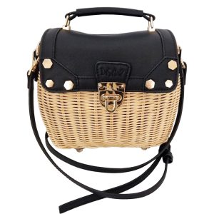 Torba od pletenog ratana "Your Favorite" crna dim. 24x12x17 cm - tzf2429